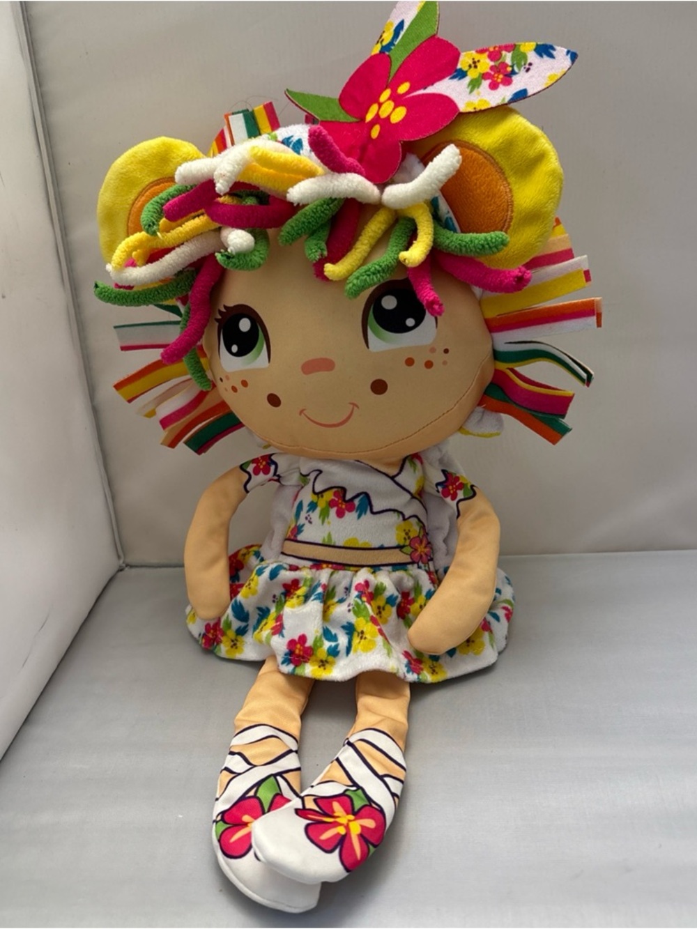 Flipzee Roarie Multicolor Floral Rag Doll Plush Toy - Cute Flower Girl Doll